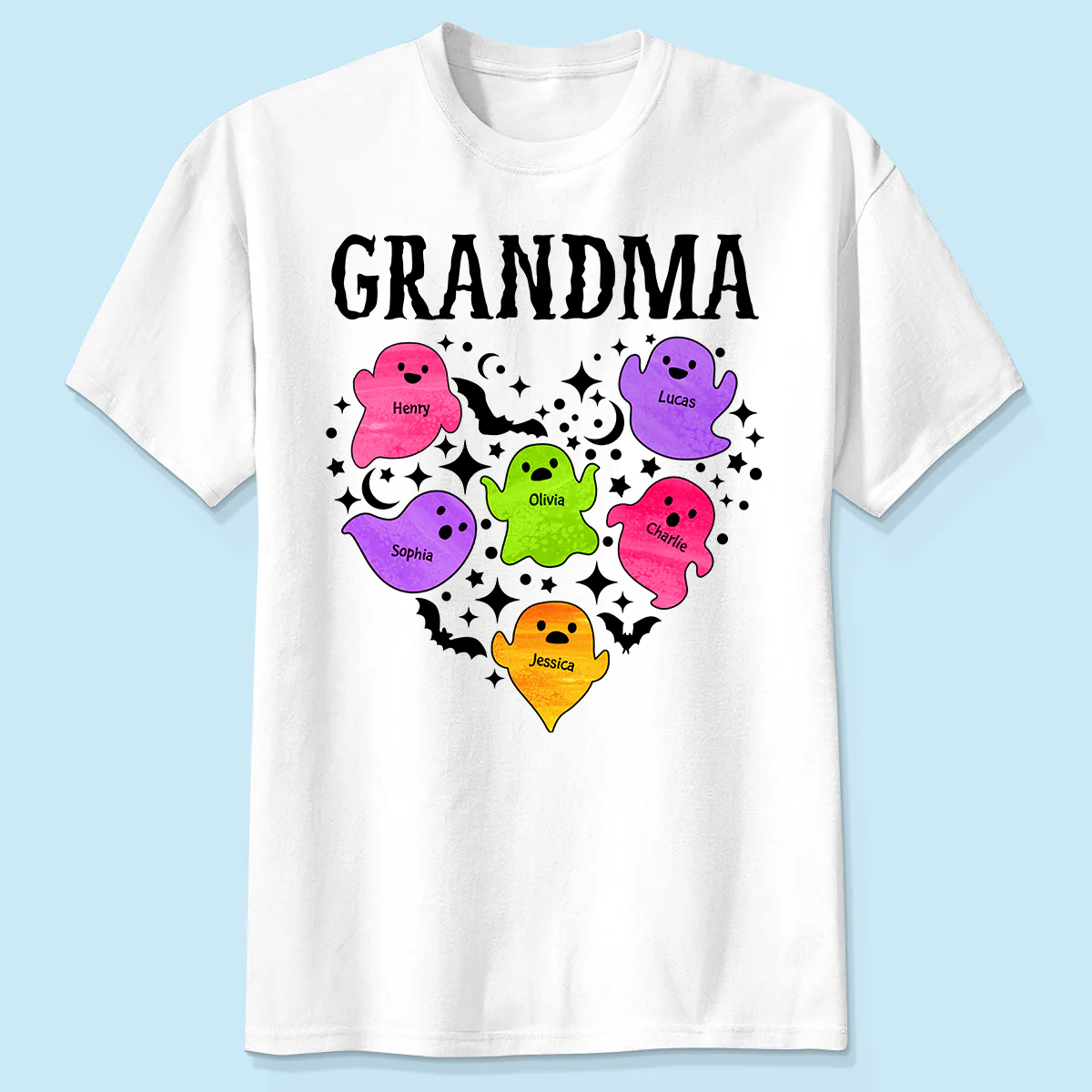 Halloween Grandma Boo Crew In Heart Personalized Shirt
