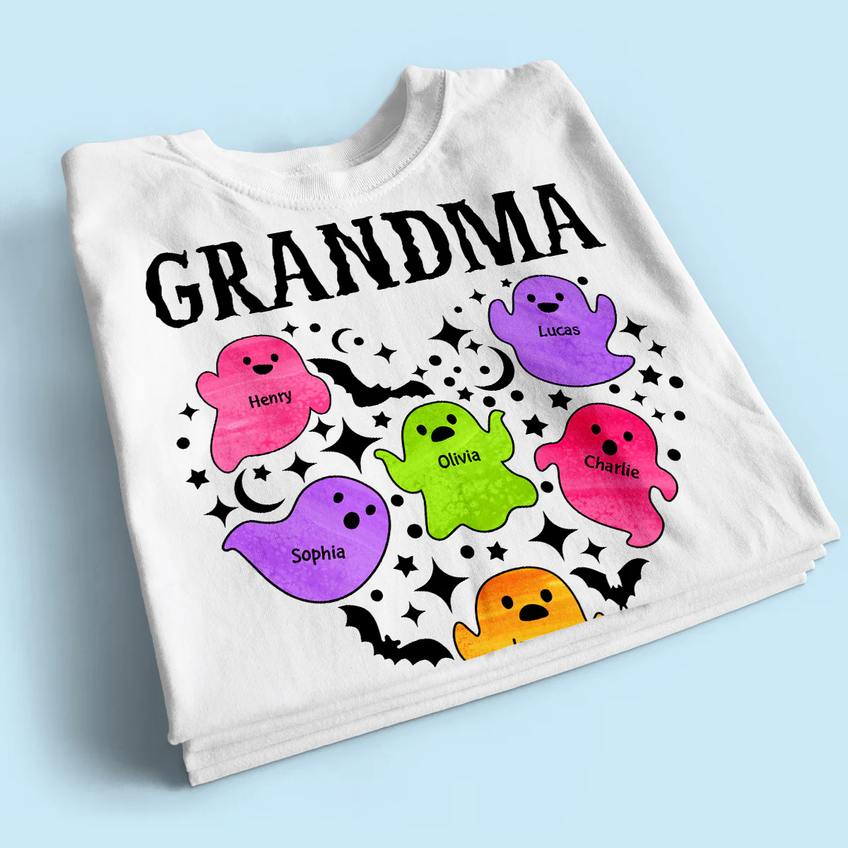 Halloween Grandma Boo Crew In Heart Personalized Shirt - Image 2