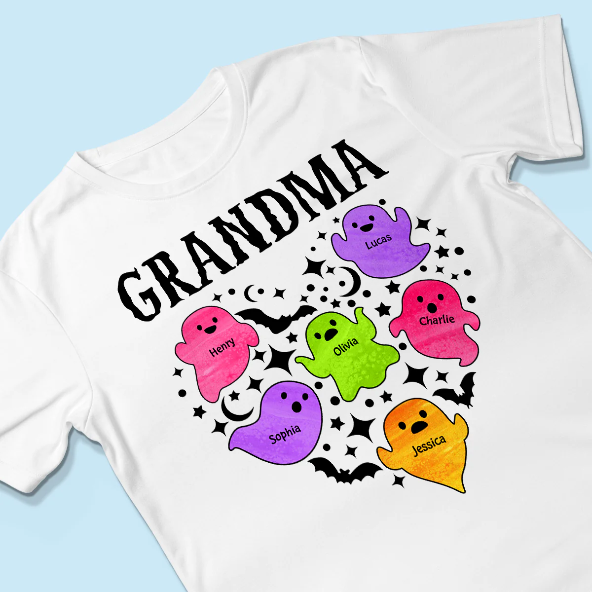 Halloween Grandma Boo Crew In Heart Personalized Shirt - Image 3