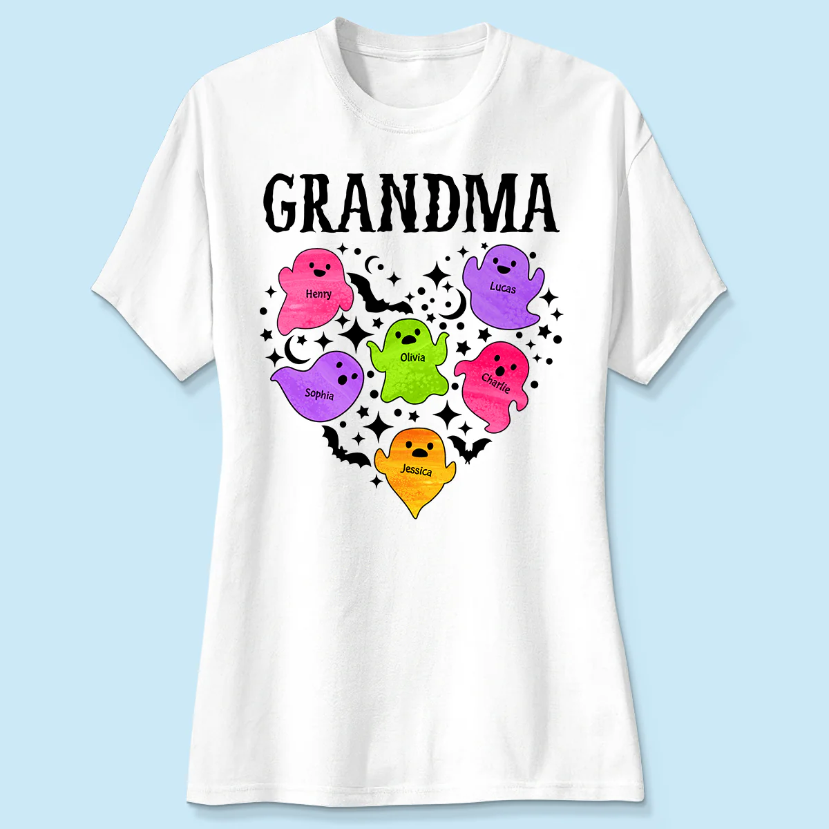 Halloween Grandma Boo Crew In Heart Personalized Shirt - Image 4