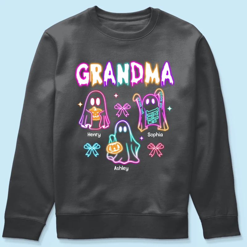 Halloween Grandma Boo Neon Style Personalized Shirt - Image 18