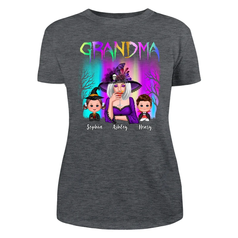 Halloween Grandma Grandkids Aurora Personalized Shirt - Image 10