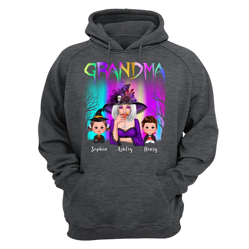 Halloween Grandma Grandkids Aurora Personalized Shirt - Image 13