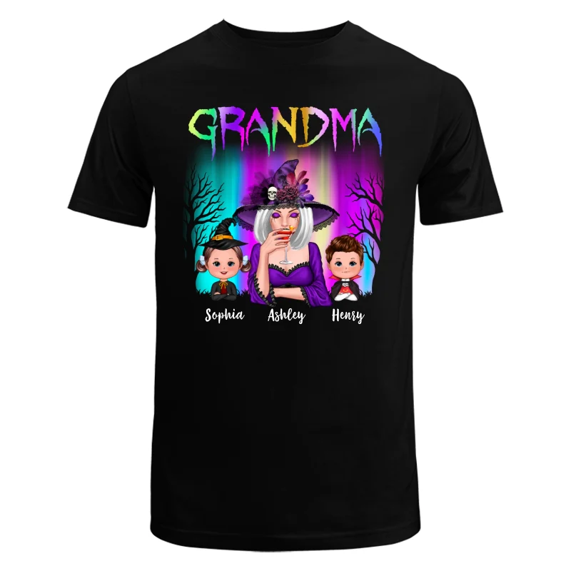 Halloween Grandma Grandkids Aurora Personalized Shirt - Image 5
