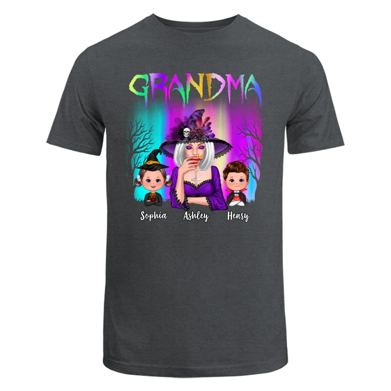 Halloween Grandma Grandkids Aurora Personalized Shirt - Image 7