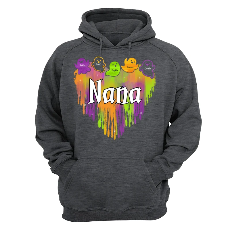 Halloween Grandma Melting Heart Boo Grandkids Names Personalized Shirt - Image 13