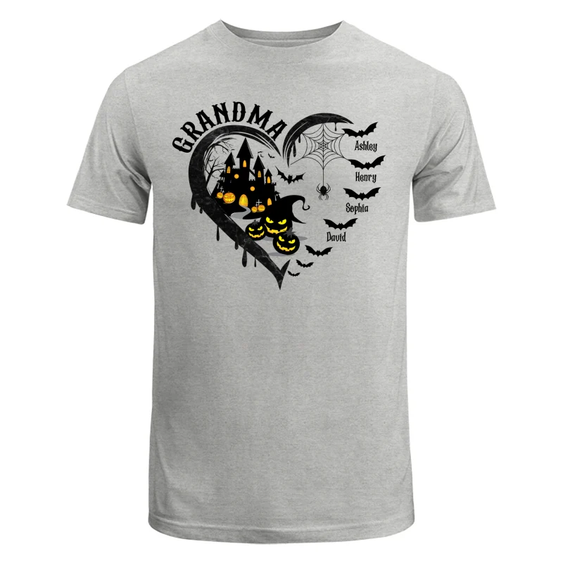 Halloween Grandma Mom Black Bats Heart Personalized Shirt - Image 6