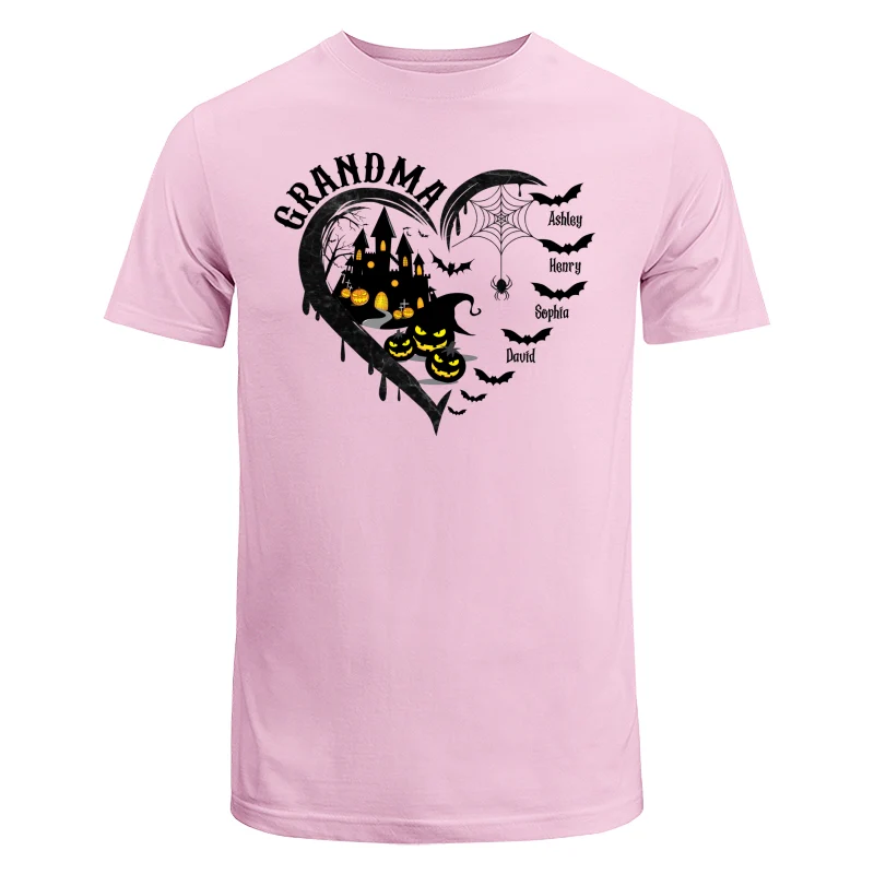 Halloween Grandma Mom Black Bats Heart Personalized Shirt - Image 7