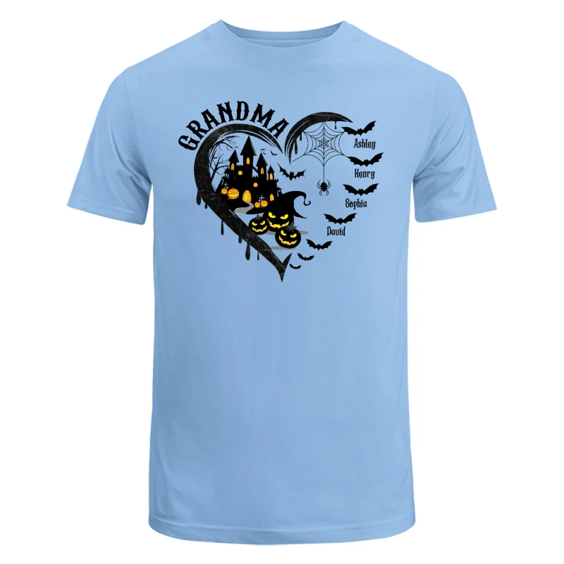 Halloween Grandma Mom Black Bats Heart Personalized Shirt - Image 8