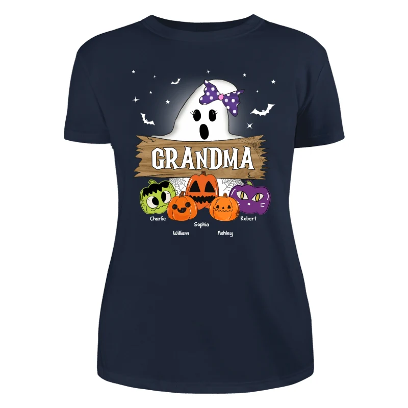 Halloween Grandma Mom Boo Kids Pumpkins Personalized Shirt - Image 10
