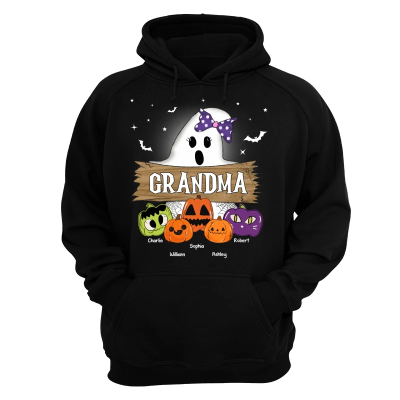 Halloween Grandma Mom Boo Kids Pumpkins Personalized Shirt - Image 13