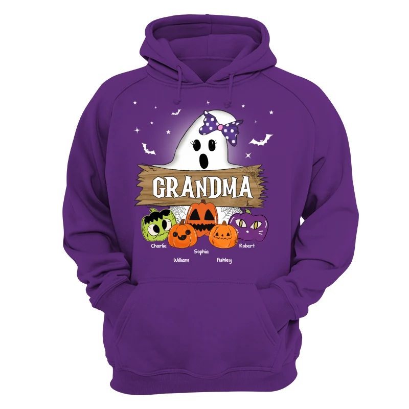 Halloween Grandma Mom Boo Kids Pumpkins Personalized Shirt - Image 15