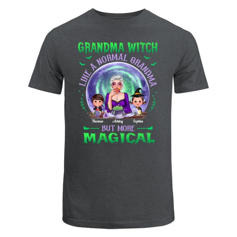 Halloween Grandma Mom Kids Green Purple Moon Personalized Shirt - Image 7