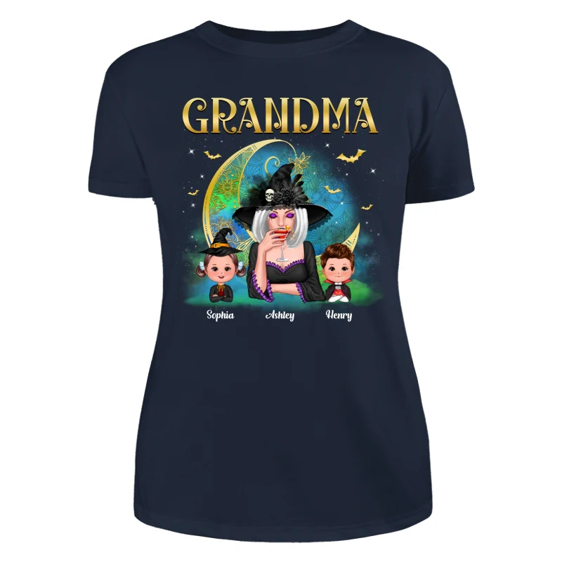 Halloween Grandma Mom Mandala Moon Personalized Shirt - Image 10