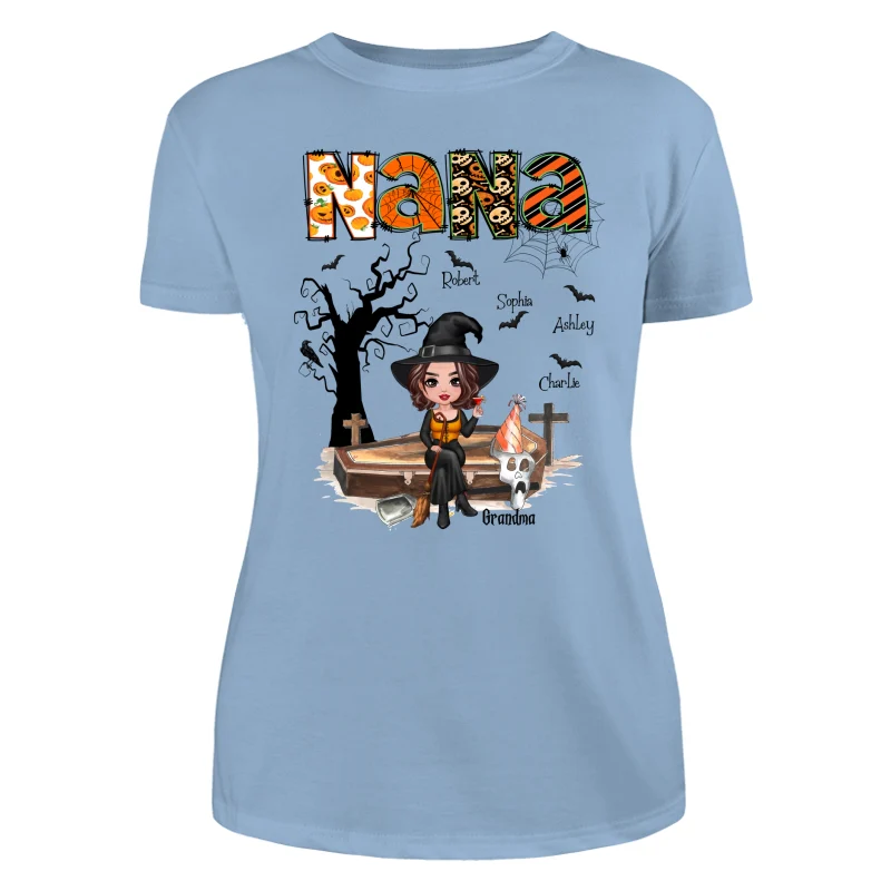 Halloween Grandma Mom Oranged Patterned Personalized Shirt - Image 12