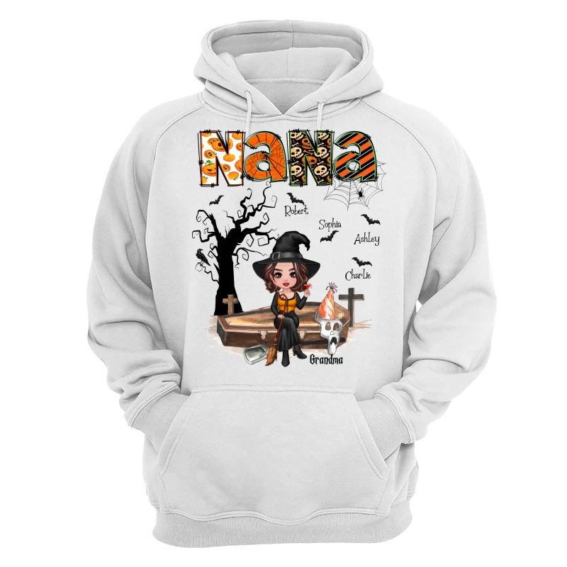 Halloween Grandma Mom Oranged Patterned Personalized Shirt - Image 13