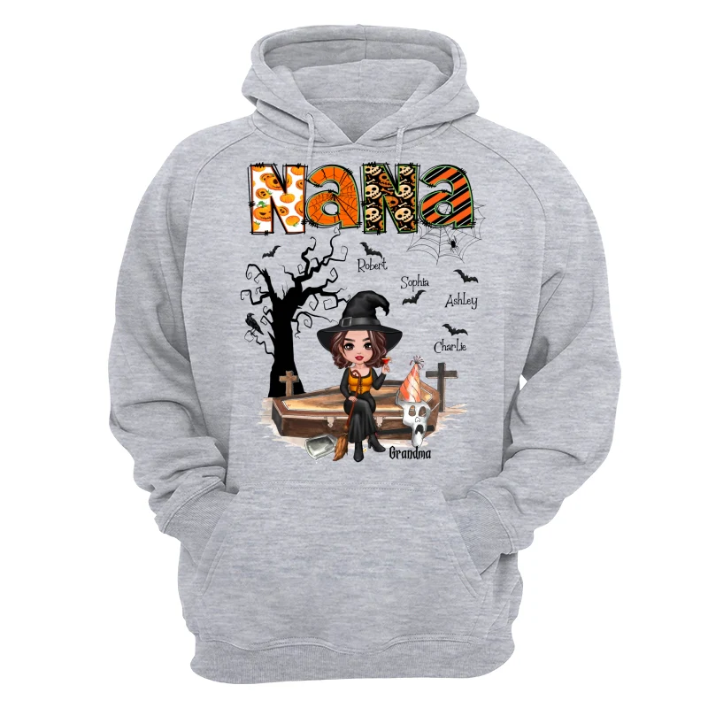 Halloween Grandma Mom Oranged Patterned Personalized Shirt - Image 14