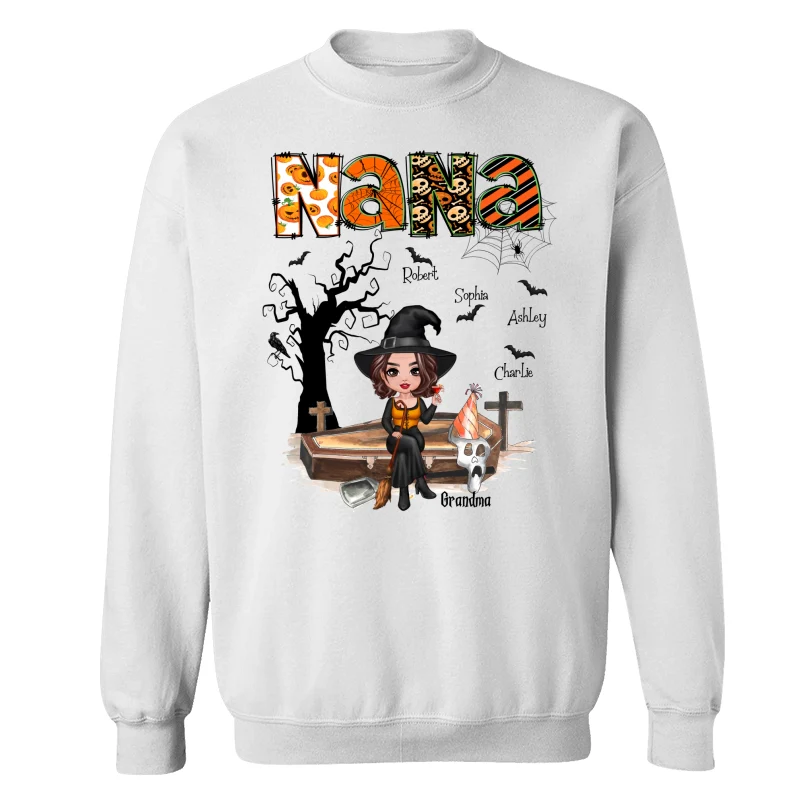 Halloween Grandma Mom Oranged Patterned Personalized Shirt - Image 17
