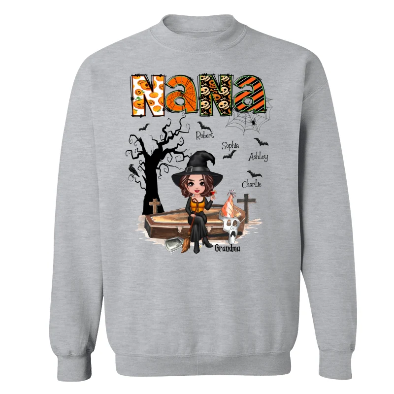 Halloween Grandma Mom Oranged Patterned Personalized Shirt - Image 18