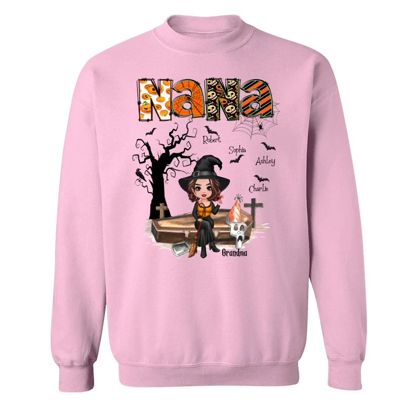 Halloween Grandma Mom Oranged Patterned Personalized Shirt - Image 19