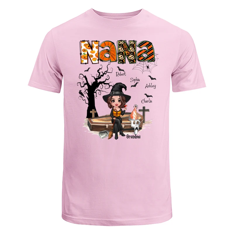 Halloween Grandma Mom Oranged Patterned Personalized Shirt - Image 7