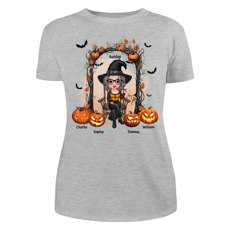 Halloween Grandma Mom Scary Pumpkins Personalized Shirt - Image 10