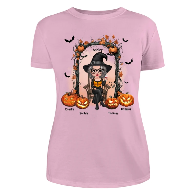 Halloween Grandma Mom Scary Pumpkins Personalized Shirt - Image 11