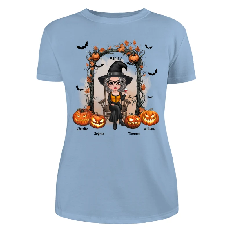 Halloween Grandma Mom Scary Pumpkins Personalized Shirt - Image 12