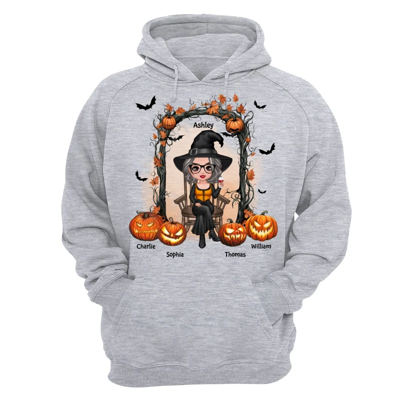 Halloween Grandma Mom Scary Pumpkins Personalized Shirt - Image 14