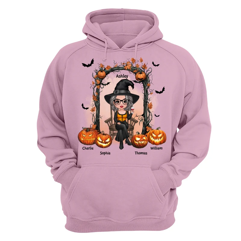 Halloween Grandma Mom Scary Pumpkins Personalized Shirt - Image 15