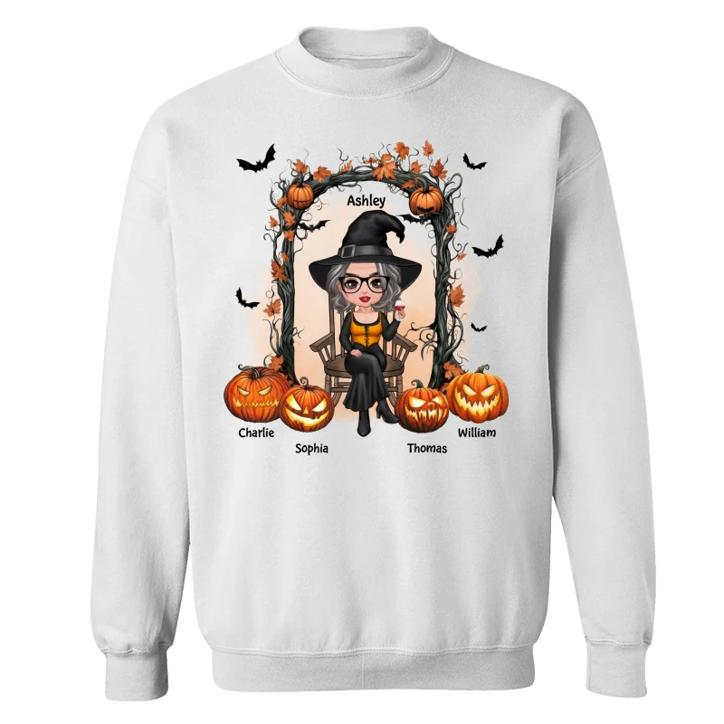 Halloween Grandma Mom Scary Pumpkins Personalized Shirt - Image 17