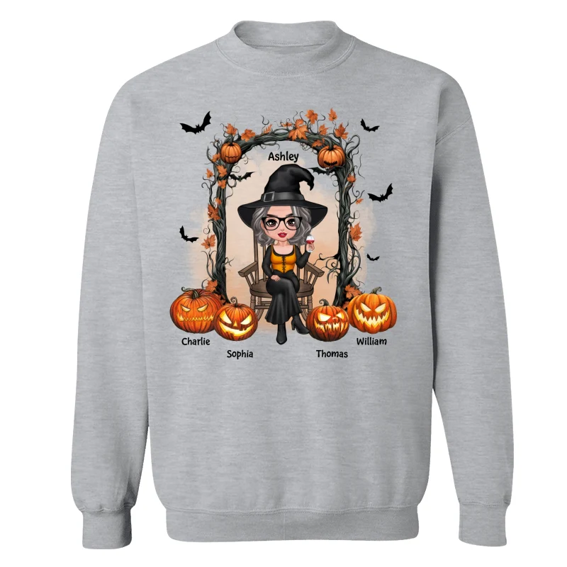 Halloween Grandma Mom Scary Pumpkins Personalized Shirt - Image 18