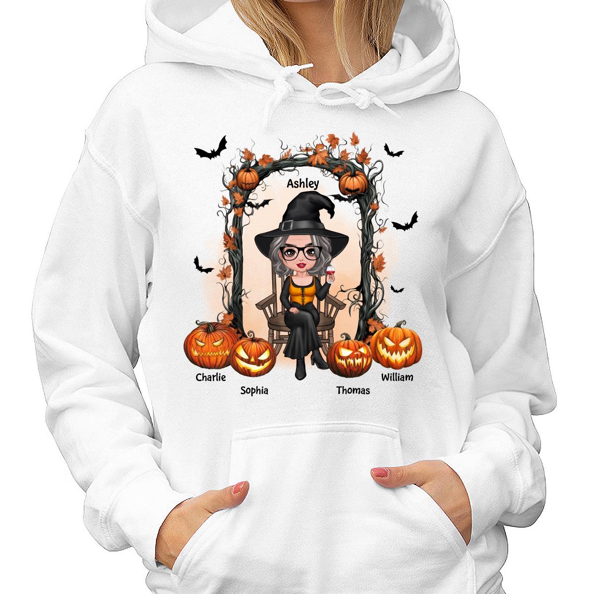 Halloween Grandma Mom Scary Pumpkins Personalized Shirt - Image 4
