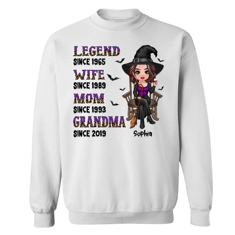 Halloween Grandma Mom Sitting Legend Personalized Shirt - Image 17
