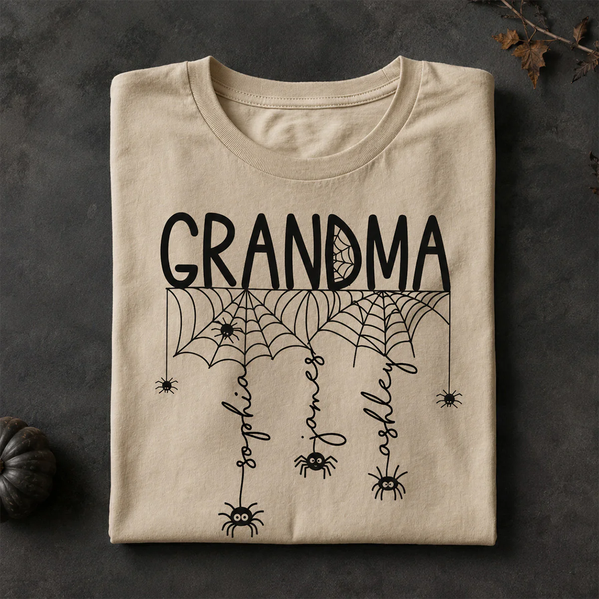 Halloween Grandma Mom Spooky Spiders - Personalized Shirt