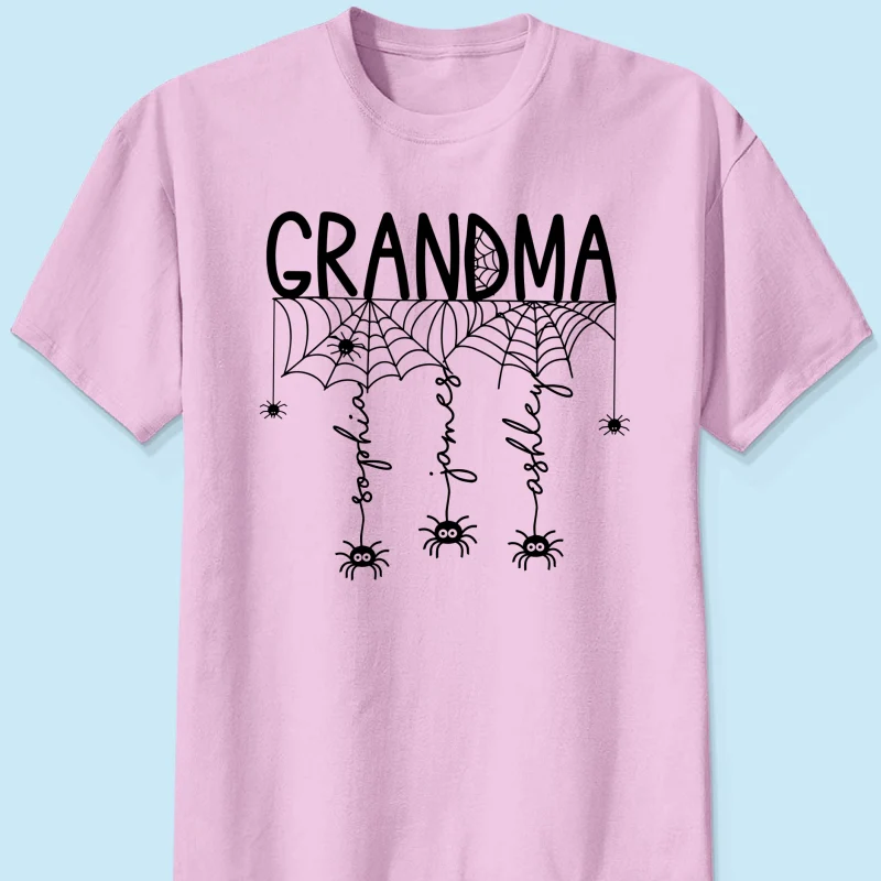 Halloween Grandma Mom Spooky Spiders - Personalized Shirt - Image 14