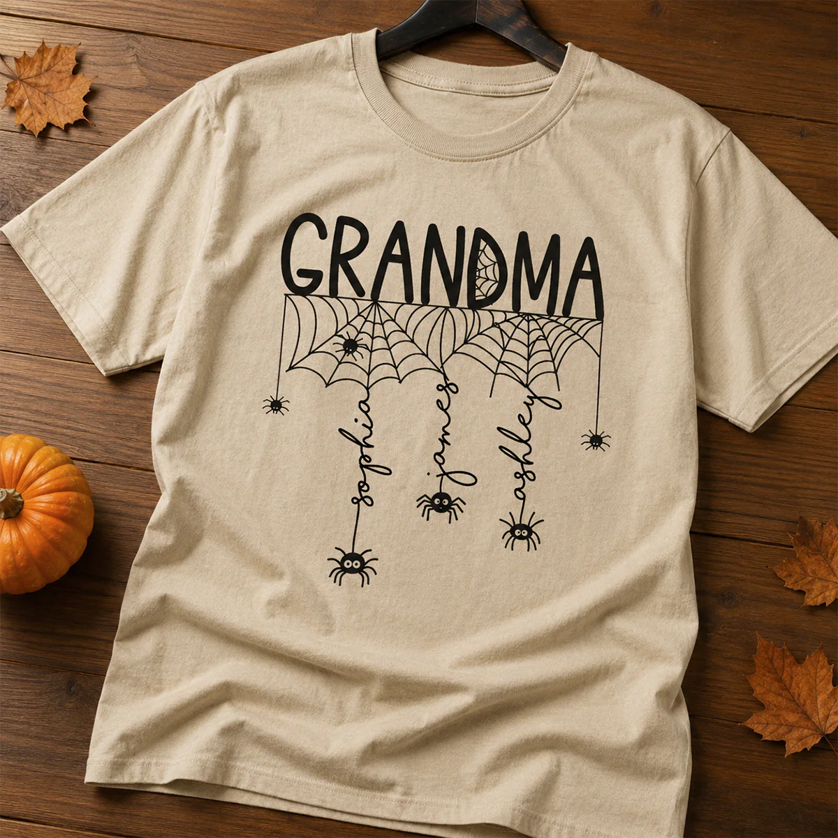 Halloween Grandma Mom Spooky Spiders - Personalized Shirt - Image 3