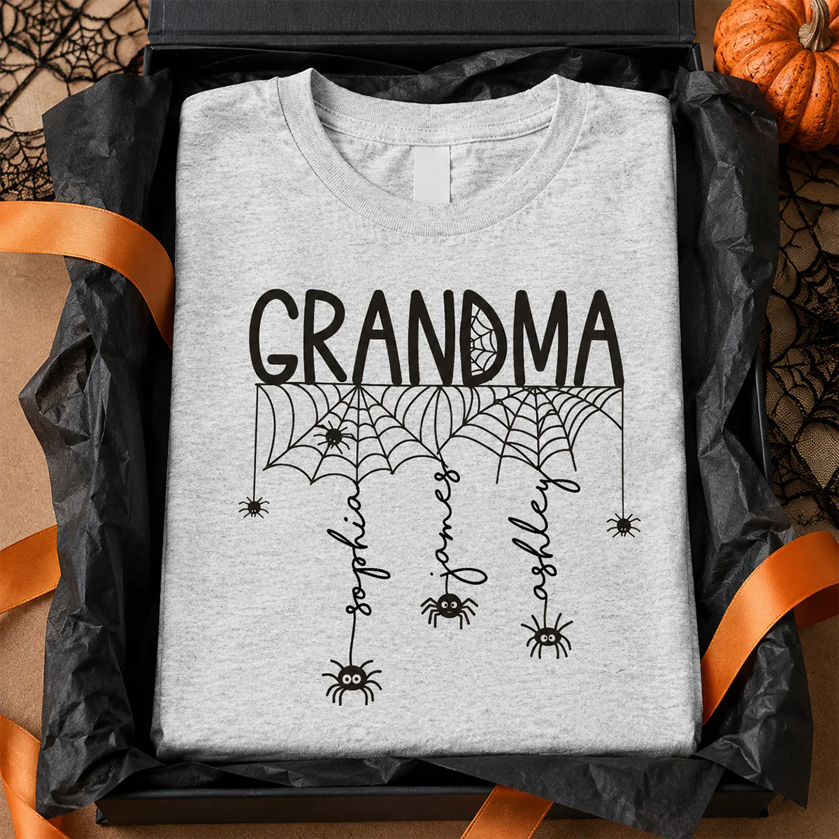 Halloween Grandma Mom Spooky Spiders - Personalized Shirt - Image 5