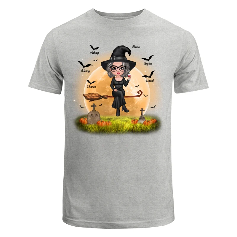 Halloween Grandma Mom Witch Moon Background Personalized Shirt - Image 6