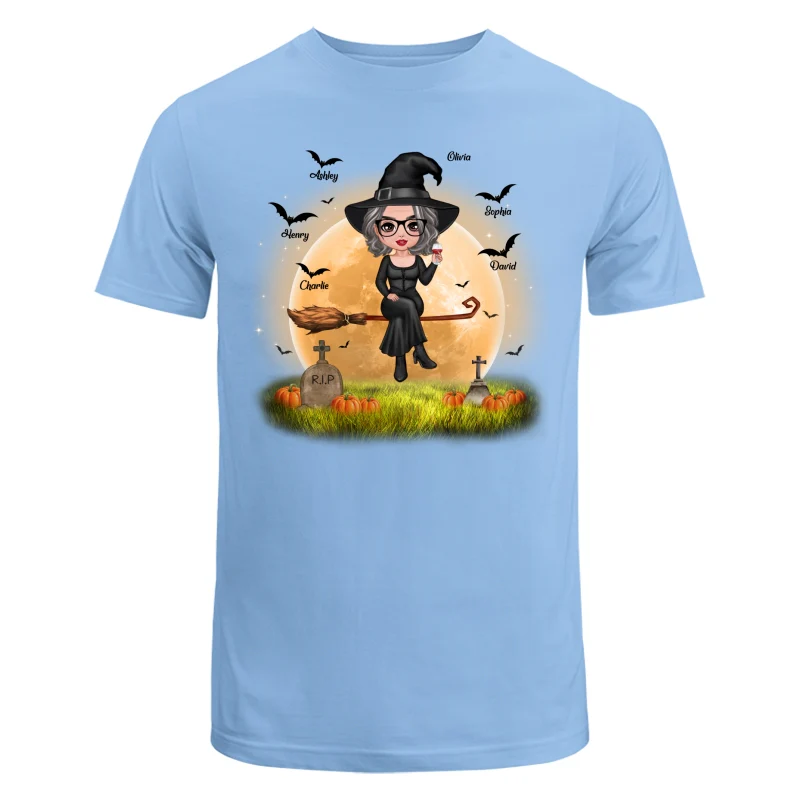 Halloween Grandma Mom Witch Moon Background Personalized Shirt - Image 8