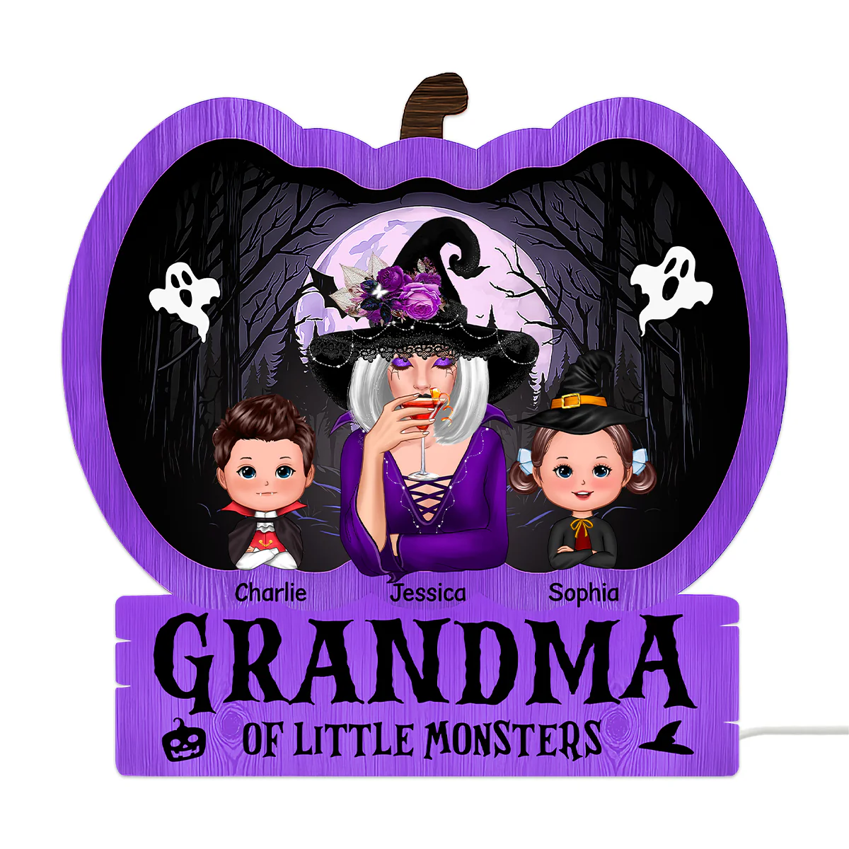 Halloween Grandma Witch Personalized Light Box - Image 2