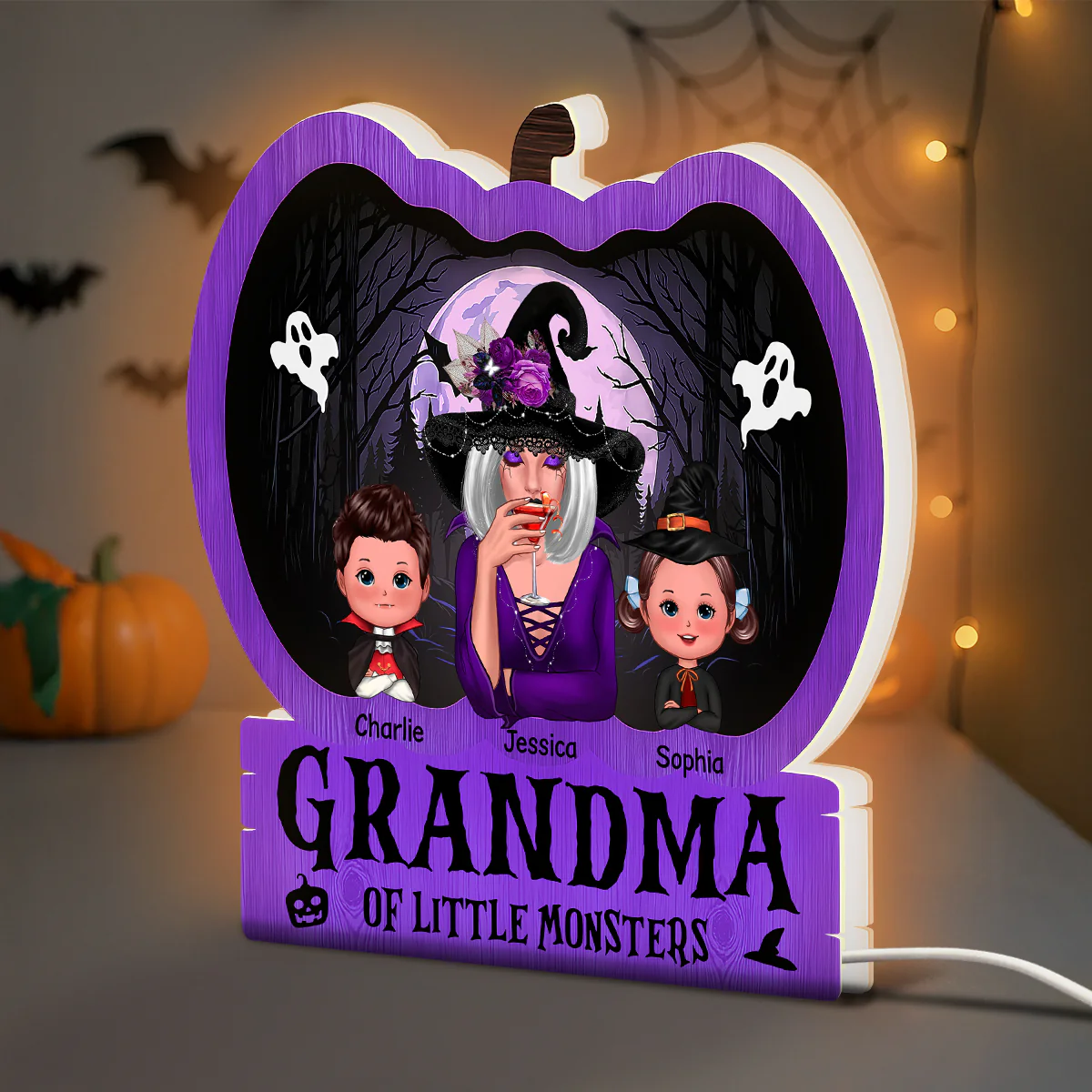Halloween Grandma Witch Personalized Light Box - Image 3
