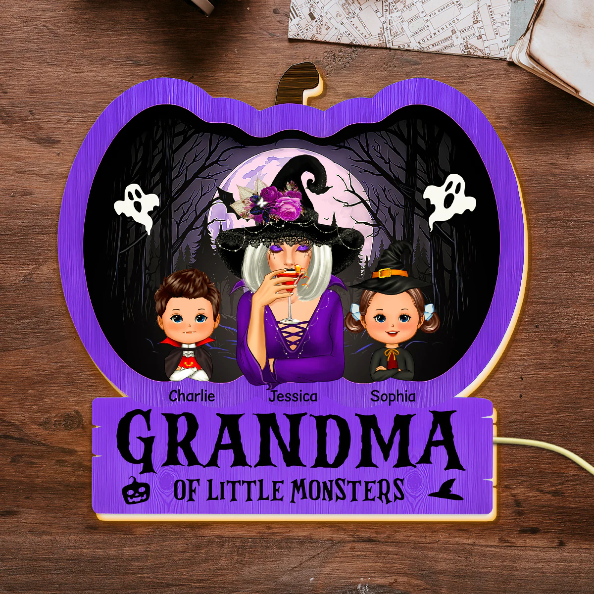 Halloween Grandma Witch Personalized Light Box - Image 4