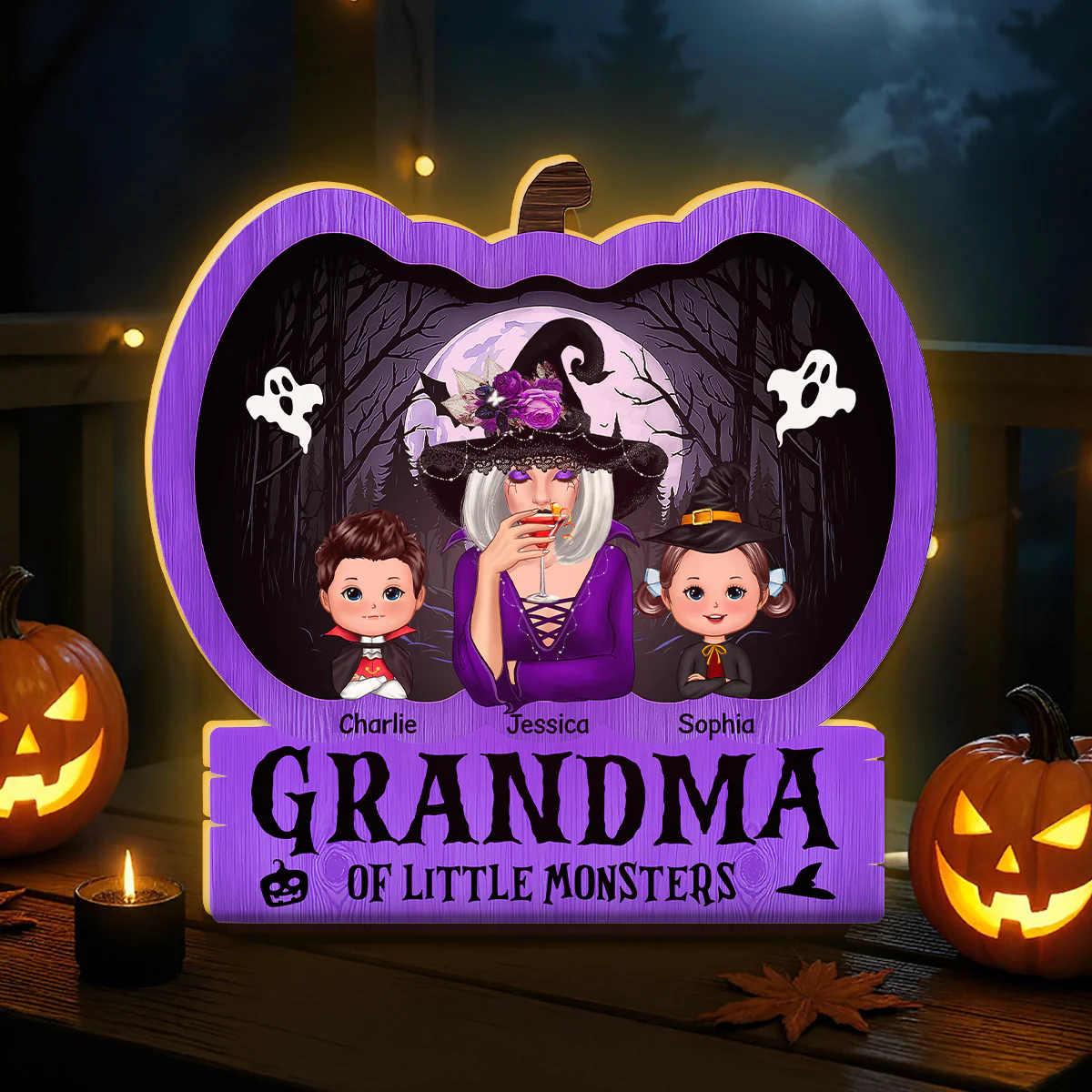 Halloween Grandma Witch Personalized Light Box - Image 6