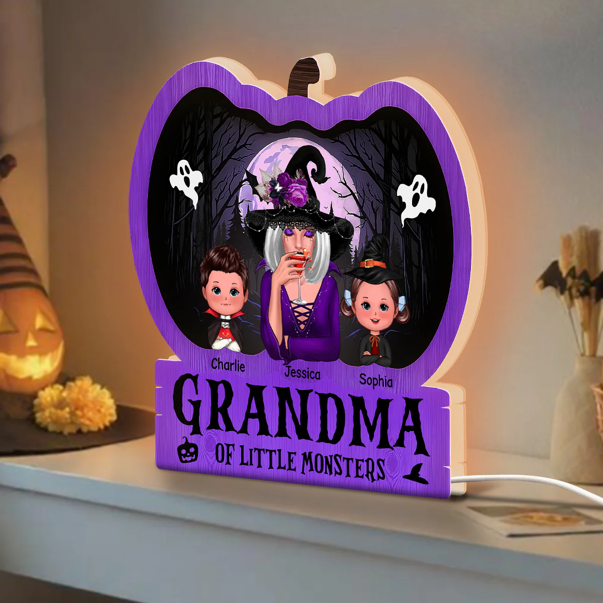 Halloween Grandma Witch Personalized Light Box - Image 7