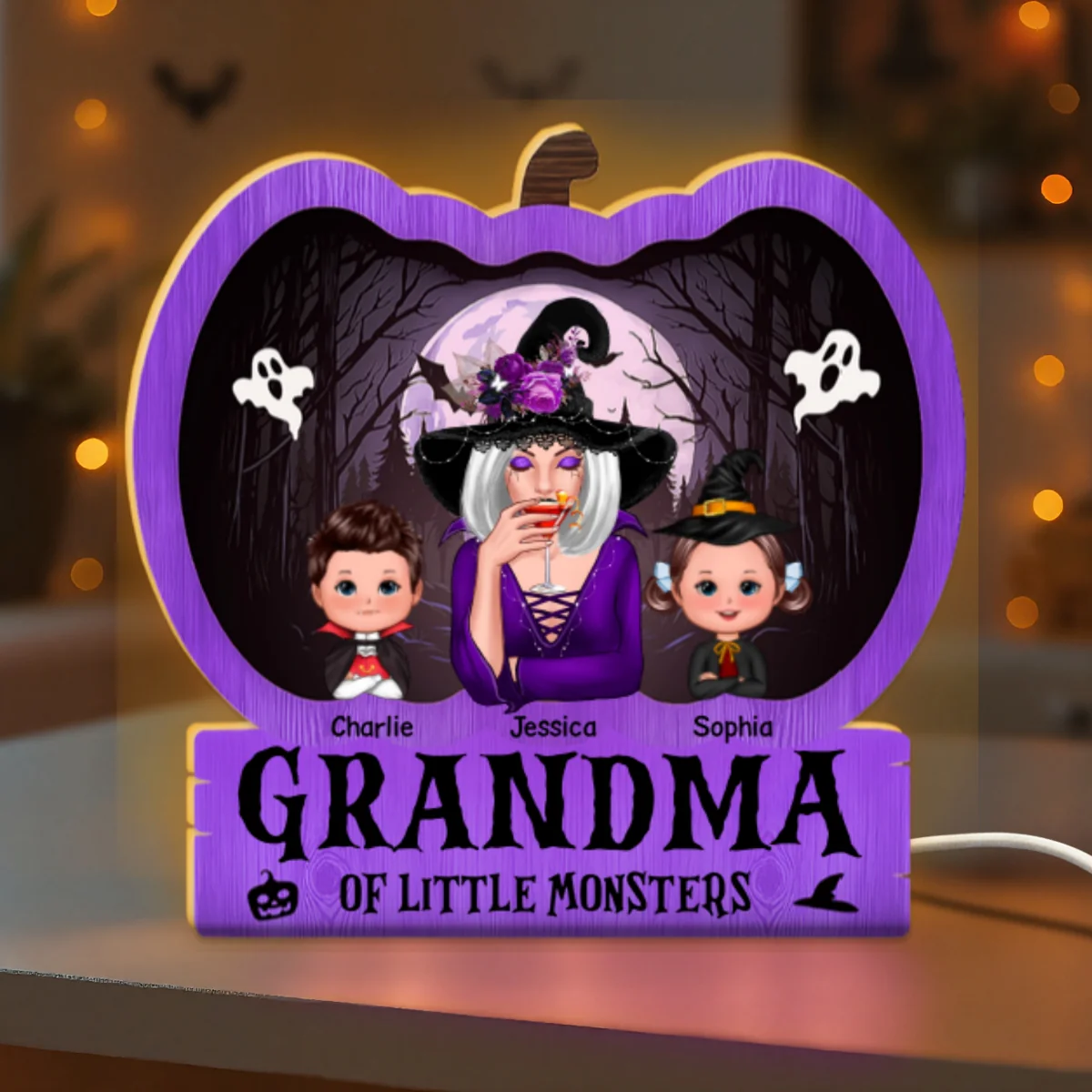 Halloween Grandma Witch Personalized Light Box - Image 8