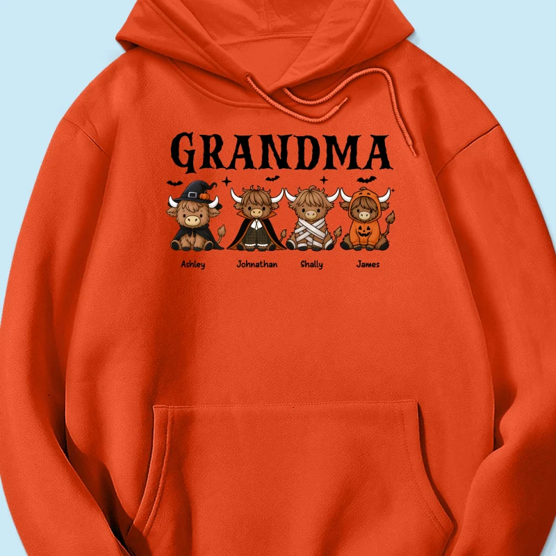 Halloween Highland Cow Grandma Personalized Shirt - Image 15
