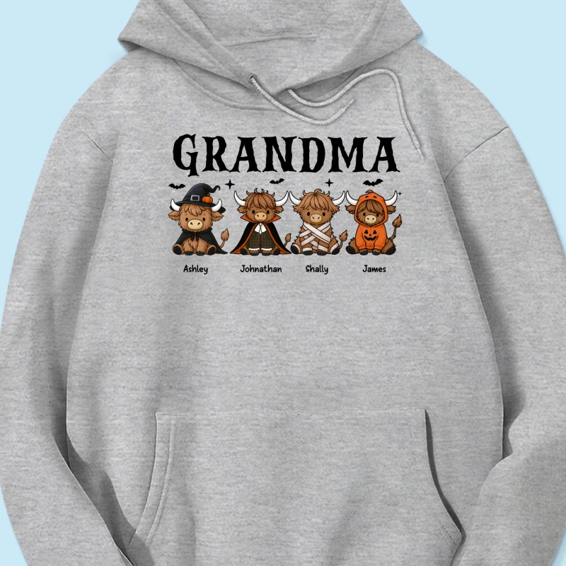 Halloween Highland Cow Grandma Personalized Shirt - Image 17