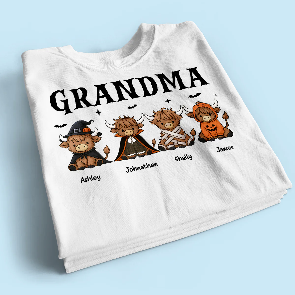 Halloween Highland Cow Grandma Personalized Shirt - Image 2