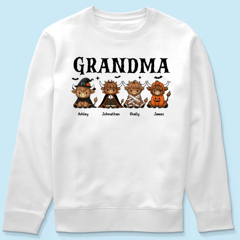 Halloween Highland Cow Grandma Personalized Shirt - Image 20